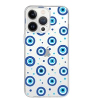 PrintiFy Apple  iPhone 13 Pro Max ile Uyumlu 1mm Slim Fit Nazar Boncuğu 1 Baskılı Şeffaf  Kılıf
