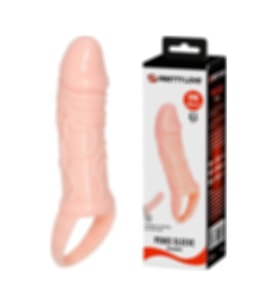 Pretty Love Breyden 16 Cm Testis Halkalı 3 Cm Dolgulu Silikon Penis Kılıfı
