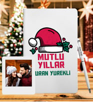 Yılbaşı İçin Kişiye Özle Tasarım Defter Kalem & Instagram Çerçeve Hediye Seti