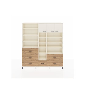 Arges Dolap 17 Raflı 6 Çekmeceli 3 Kapaklı 220x30x243 Aytaşı-Aytaşı/Çam