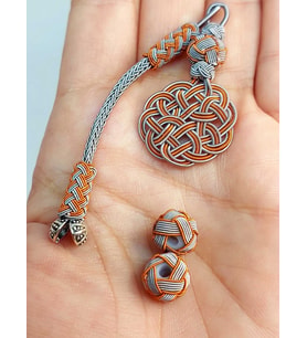 Bakır El İşi Kazaz Püskül & 2 Habbeli Takım (45558)