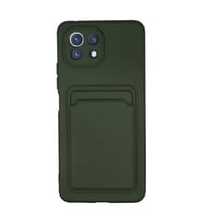 Xiaomi Mi 11 Kılıf Kelvin Kartvizitli Silikon - Koyu Yeşil