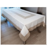 Keten Nakışlı Ajürlü 170x275 Masa Örtüsü