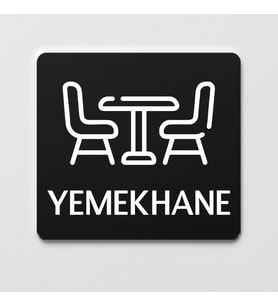 Yemekhane Tabelası Ofis Yönlendirme Kapı İsimlik Yemekhane Tabela (Siyah)