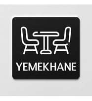 Yemekhane Tabelası Ofis Yönlendirme Kapı İsimlik Yemekhane Tabela (Siyah)