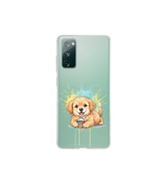 Samsung Galaxy S20 FE ile Uyumlu Splash Köpek Tasarımlı Şeffaf Silikon Kılıf