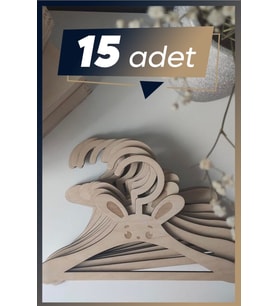 Woodnest Mdf Çocuk Askısı 15 Adet Sevimli Askılık Bebek Askılığı