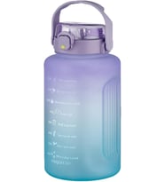 MEGA Büyük Boy 2500ml 2.5Litre Pipetli/Pipetsiz Kullanım Çift Renk Motivasyon Matarası