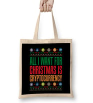 All I Want For Christmas Is Cryptocurrency Crypto Bez Çanta Uzun Saplı