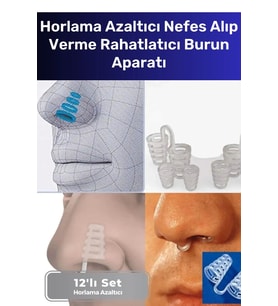 Premium Horlama Azaltıcı Nefes Alıp Verme Rahatlatıcı Uyku Önleyici Burun Delik Aparatı 12'li Set