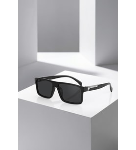 Polo Air Polarize Dikdörtgen Çerçeveli Erkek Güneş Gözlüğü Siyah Antrasit Renk PLG-2108C1