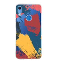 Huawei Y6s 2019 Uyumlu Kapak Brush Stroke Tasarımlı Şeffaf Silikon Kılıf