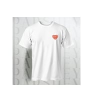 True Love Kalp Desenli Unisex Yarım Kollu Bisiklet Yaka %100 Pamuk Oversize T-shirt (Beyaz)