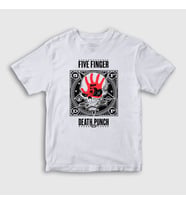 Presmono Unisex Çocuk Beyaz Logo V2 Five Finger Death Punch T-Shirt 292691tt