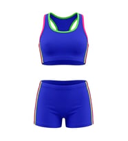 Endeep Kız Çocuk Mavi-Sarı Bustiyer Şortlu Yüzücü Mayo Bikini Takımı