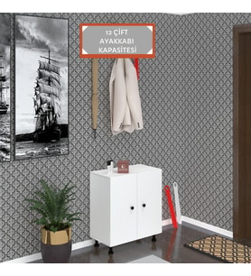 Kenzlife ayakkabılık cimcime4 byzbyz 68*060*32 kapaklı 4 raflı 12 çift ayakkabı kapasitesi