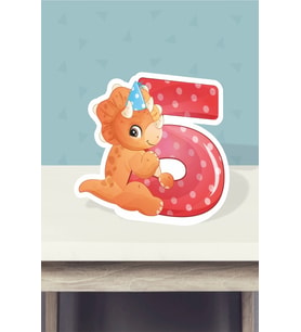 Baby Dinozor Temalı Ayaklı Rakam Panosu - 5 Yaş (40 cm)