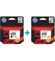 HP 650 CZ101AE Siyah + Renkli 2'li Set Kartuş