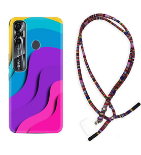 Tecno Spark 6 6 Go 8C 8 Pro 7 7 Pro Kılıf Boyun Asklı Rasta Silikon Renk Cümbüşü 1631
