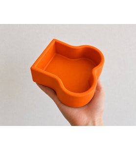 Kemik Model Beton Kedi Köpek Mama ve Su Kabı - Turuncu