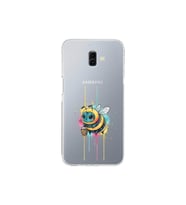 Samsung Galaxy J6+ Plus ile uyumlu Splash arı tasarımlı şeffaf silikon kılıf