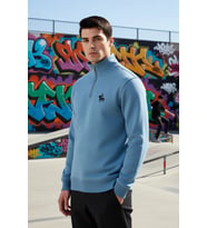 Erkek Dik Yaka Fermuarlı Standart Kol Regular Kalıp Sweatshirt Fonksiyonel Dayanıklı Rahat