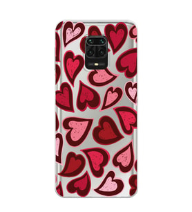 Redmi Note 9 Pro/Note 9S Uyumlu Kalp Desenli Şeffaf Telefon Kılıfı