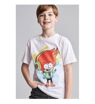 Defacto Super 1 Takım New Bisiklet Yaka Kısa Kollu Beyaz Erkek Çocuk T-Shirt H7928A8/WT34