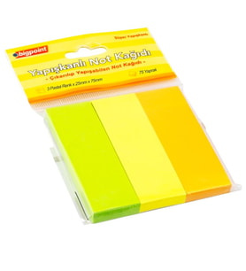 Bigpoint Yapışkanlı Not Kağıdı 3 Pastel Renk 25x75mm x 24 Adet