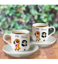 Powerpuff Girls Blossom&Buttercup Türk Kahvesi Fincanı Seti İkili Kişiye Özel