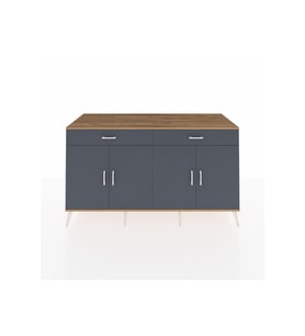 Kronos Konsol 4 Raflı 2 Çekmeceli 4 Kapaklı 176x59x99 Çam-Antrasit