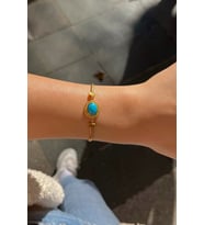 Gümüş firuze taşlı bileklik hs865e3 (Sarı)