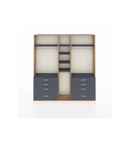 Arges Gardrop 8 Raflı 8 Çekmeceli 3 Askılı 220x30x243 Çam-Antrasit