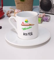 Ziraat Mühendisi Türk Kahvesi Fincanı Beyaz