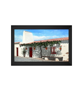 Manzara Temalı Kanvas Tablo 80 x 110 cm Siyah Çerçeve