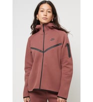 Nike Tech Fleece Full Zip Women Windrunner Hoodie Kapüşonlu Fermuarlı Kadın Sweatshirt Kahverengi