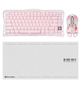 Gravastar K1 Mekanik Gaming Klavye, M1 Pro Kablosuz Optik Mouse ve Mousepad Oyuncu Seti, Pink