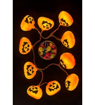 Halloween Cadılar Bayramı Işık Led Bal Kabağı Figür 2m 6cm 10lu pilli Süsleme Dekoru