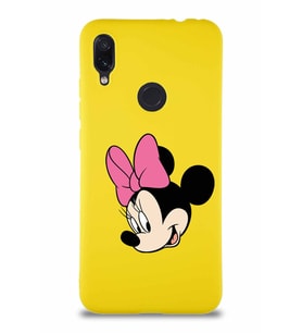 Xiaomi Redmi Note 7 Soft Premier Kapak Minnie Mouse-B Tasarımlı Silikon Kılıf - Sarı (Şeffaf)