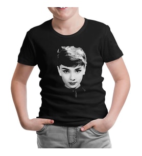 Audrey Hepburn Siyah Çocuk Tshirt