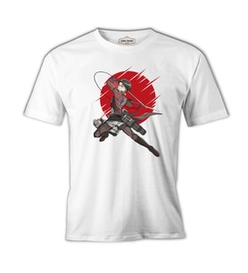 Attack on Titan Levi - Red Moon Beyaz Erkek Tshirt