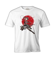 Attack on Titan Levi - Red Moon Beyaz Erkek Tshirt