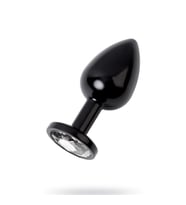 Metal Şeffaf Taşlı Siyah  Plug Orta Boy