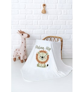 Pia Baby Premium %100 Pamuk Çift Kat Penye Bebek Battaniyesi 80x80 cm 5011-11 (Krem)