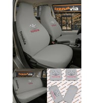 Toyota Logolu Oto Koltuk Kılıfı Ön Arka Set – Penye Likralı Universal Koltuk Koruyucu Servis Kılıfı