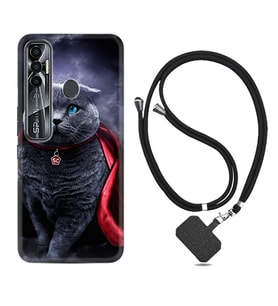 Tecno Spark 6 6 Go 8C 8 Pro 7 7 Pro Kılıf Boyun Askılı Silikon Super Cat 1666