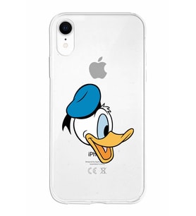 Apple iPhone XR Uyumlu Kapak Donald Duck Tasarımlı Şeffaf Silikon Kılıf