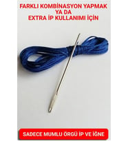 Direksiyon Kılıfı Dikmek İçin Mumlu İP Ve iğne 5 Metre MAVİ
