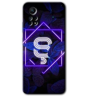 Redmi Note 12 Pro 4G Kılıf HD Desen Baskılı Kılıf - Dark Neon Yaprak Ş Harfi