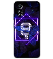 Redmi Note 12 Pro 4G Kılıf HD Desen Baskılı Kılıf - Dark Neon Yaprak Ş Harfi